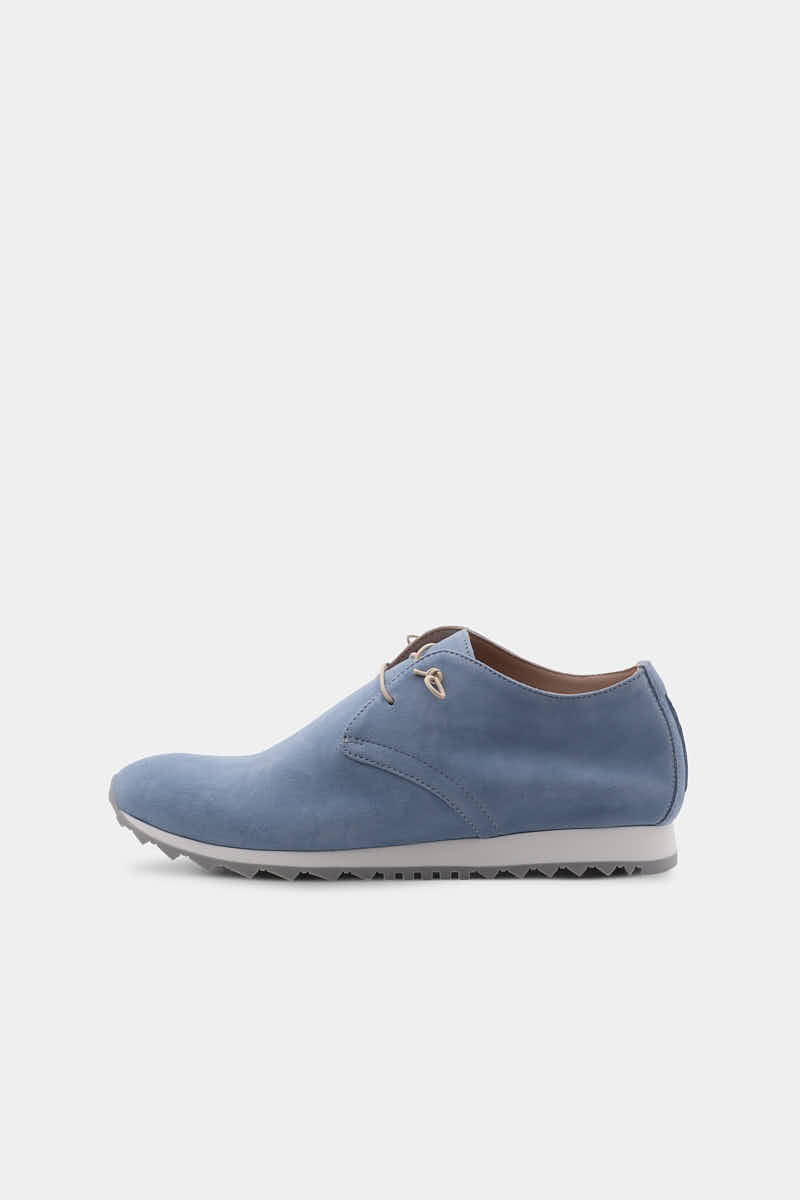Blue Leather Sneakers Keta Desert Camoscio