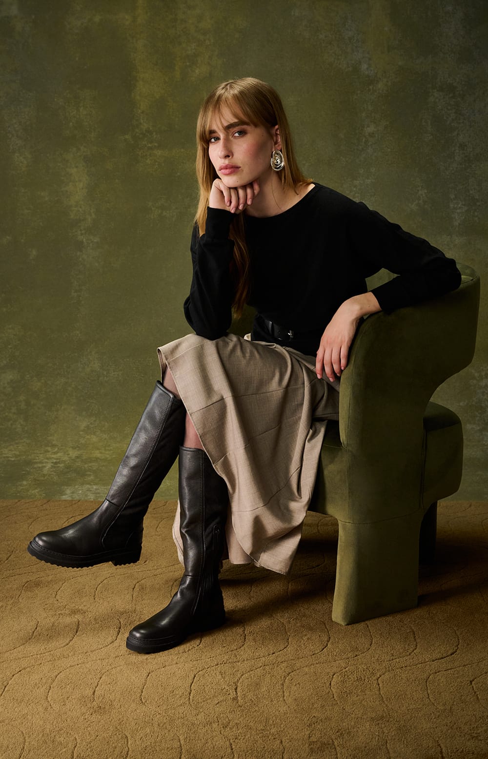 Black Leather Boots Arizona Orsis Silk | Donna Carolina